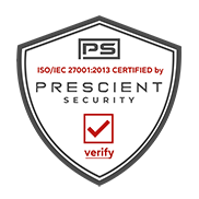 O crachá certificado ISO IEC 27001 concedido à Registrar Corp.