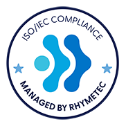Das ISO/IEC Compliance Badge, das der Registrar Corp. zuerkannt wurde.
