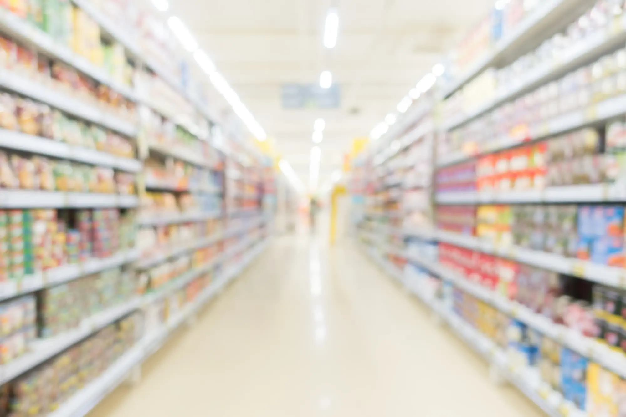 Aisle of big UK retailer, part of the British Retail Council and subject to BRC Global Standards.