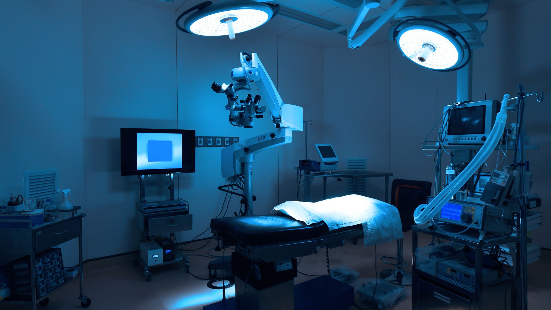 A hospital operating room full of medical devices required by FDA registration.
