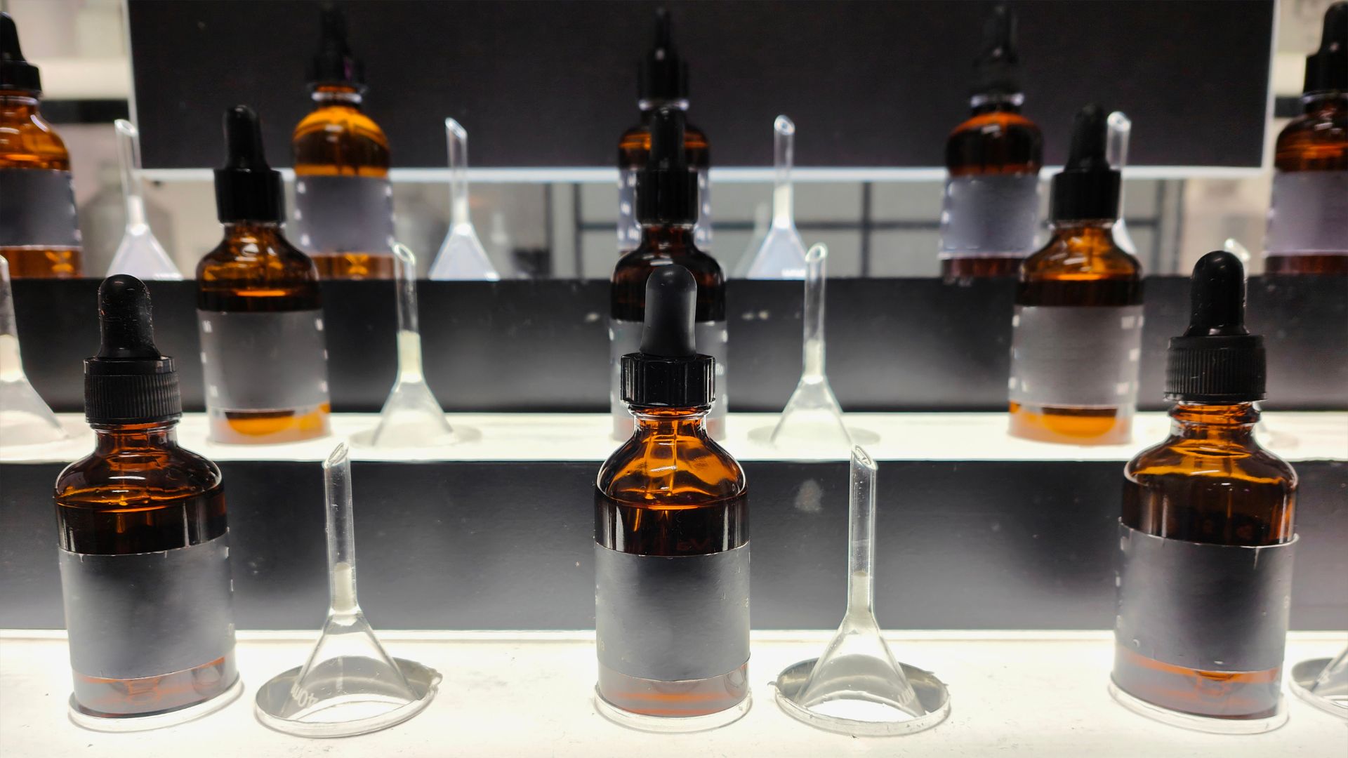 A lineup of oils that fall under Health Canada Fragrance Allergens regulations.